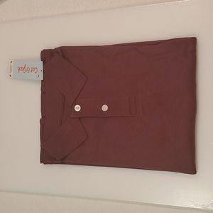 Long sleeve Burgundy Polo shirt size L (12/14)